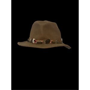 RARE VINTAGE PREOWNED Country Gentlemen Brown 100% Wool Lite Felt Safari Fedora